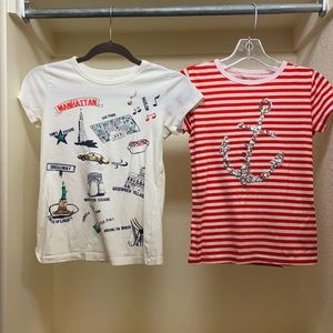 2 J Crew Kids short sleeve tops sparkle/sequin set